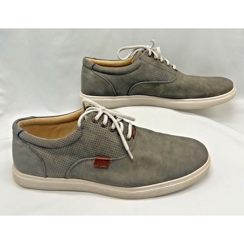 STEVE MADDEN M-Renold Gray Leather Sneakers- Grey Suede Boat Shoes- Men'… - Picture 4 of 9